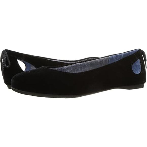 NWT DR. SCHOLL'S WOMEN'S BLACK MEMORY FOAM BACK CUT-OUT GOSSIP BALLET FLATS 8 - Picture 1 of 10